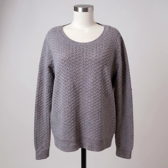 LOFT Sweaters - LOFT‎ Blue Shimmer Knit Sweater – Women's XL